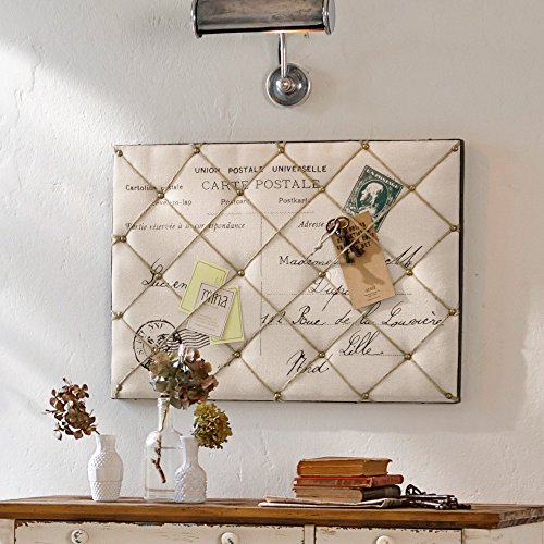 LOBERON Memoboard Harvey – Vintage-Look mit nostalgischem Postkarten-Motiv, mit Schnüren bespannt, creme - 2
