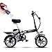 Produktbild FJW Unisex Elektrisches Fahrrad 48 V 240 W Ebike 14 Zoll Kohlenstoffreicher Stahl Faltrad mit Scheibenbremsen und Federgabel (herausnehmbare Lithiumbatterie),Black