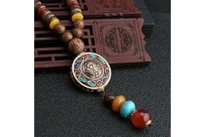 HXSCOO Amplificatore Pendente con Perline in Legno Mala Buddista Lungo Nepal Vintage; Collana Etnica Boemia Boho Buddha Fortunato Gioielli for Donna Uomo (Color : Style5)
