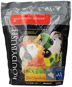 Roudybush High Energy Breeder Bird Food For Cockatiel, Quaker, Lovebird, Budgerigar (Parakeet), Conure, Ringneck, Parrotlet & Caique (Mini) - 1.25 KG, 44-Ounce (Pack of 1)