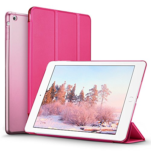 iPad Mini Hülle, ESR® Yippee Series Auto Aufwachen / Schlaf Funktion PU Ledertasche mit Durchschaubar Rückseite Abdeckung Schutzhülle für iPad mini 3/2/1 (Rote)