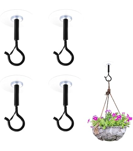 6 Crochets Auto-Adhésifs Pour Plafond - PVC Transparent, Support 5kg - Pas De Perçage, Idéal Plantes Suspendues