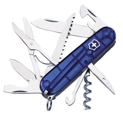 Victorinox Offiziermesser Huntsman 15 Funktionen, blau transparent, 1.3713.T2-033
