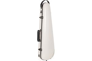Crossrock Fiberglas-Koffer für 4/4-Violine in voller Größe mit abnehmbaren Schultergurten, milchig-weiß (CRF1020VMW)