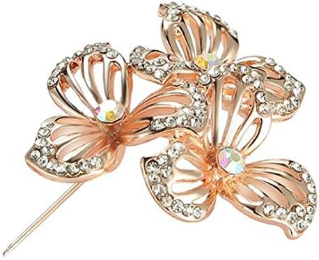 JUNGEN Rhinestone Flower Brooches for Clothes Decoration Christmas Gifts Gold