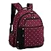 LCY Perfect Pockets Backpack Baby Changing Bag Wine Dots