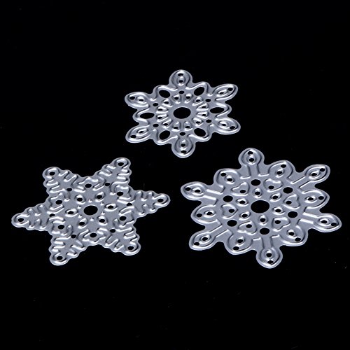 Amazingdeal365 3 PCS Schnee Metall Form Schablonen Schneiden DIY Dekor Sammelalbum Karten Buchzeichen Lesezeichen als Geschenk für Freunde Geburtstag Kinder,Kindergarten Hobby Schule Handarbeit Unterricht usw. Ein tolles Geschenk! - 5
