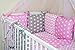 NEW 12 PCS BABY BEDDING SET FOR COT / COTBED with PILLOW BUMPER (COLOURS 28-54) (to fit cotbed with mattress size 140x70, 46)
