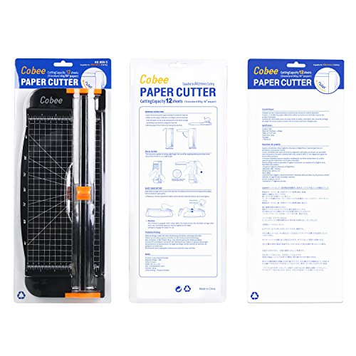 Tiptiper Papierschneider Schneidemaschine A4 Tragbar Schneidegerät mit Fingerschutz und Gleitlineal Design Schneidet bis zu 12 Blattes (70g/sm) - 6