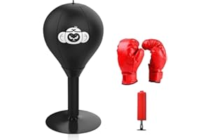 HIULLEN Büro Punchingball, Funpunch Rage Bag, Desktop Boxsack Mit Saugnäpfen, Antistress Boxsack für Kinder, Mini Boxsack mit Ständer, Sandsack Boxsäcke Für Erwachsene, Kinder, Zuhause, Büro, Schule