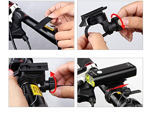 Efoshm LED Fahrradbeleuchtung Set, Wasserdicht USB Wiederaufladbare LED Frontlichter, Einfache Montage für Sicheres Radfahren,5 Licht-Modi für Berg-Radfahren, Camping und täglichen Gebrauch - 5