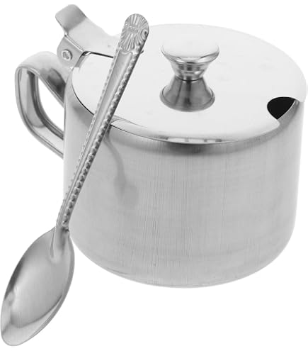 Zuccheriera Vintage In Ceramica Con Motivo Floreale Rosso E Coperchio - Capacità 226g Con Cucchiaio Incluso