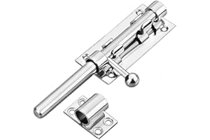 Litensh Torriegel Torschieber mit Loch Vorhängeschloss 304 Edelstahl Schieberiegel Durchmesser Abschließbare Türriegel Bolzenriegel Überwurfriegel Schlossriegel Türschnalle Torschieber Riegel 160MM