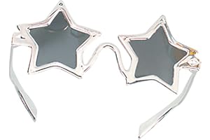 BRISTOL NOVELTY Silver Star Elton John Sunglasses Glasses Fancy Dress Accessory