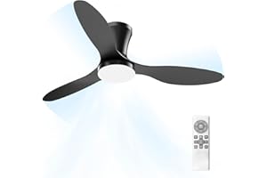 ‎AIRWIT Airwit Deckenventilator mit Beleuchtung Leise, 106 cm Deckenventilator mit Licht und Fernbedienung, 3CCT Dimmbar LED Lampe mit Ventilator für Schlafzimmer Wohnzimmer, 6 Geschwindigkeiten