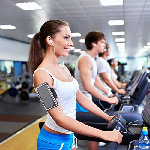 AUKEY Sportarmband Hülle für iPhone 6 Plus oder bis zu 5.5 Zoll Smartphone Fitness Armband Schweißbeständig  Anti-Rutsch geeignet für Laufen , Wandern , Rad Fahren , Reiten Schwarz - 9