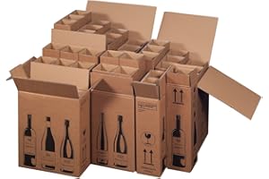 karton-billiger | Carton pour bouteilles, Certificat PTZ, DPD, Hermes, UPS certifié, 8 Tailles | 1-12 bouteilles (pour 6 bouteilles, 10)