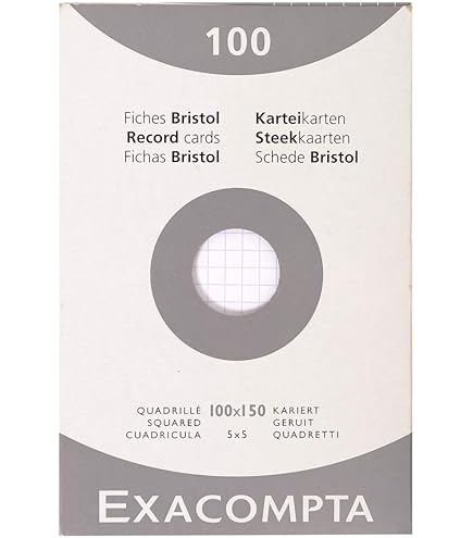 Cartoncini Bristol Exacompta 10x15 Cm - Confezione Da 100 Fogli Multicolore Per Scuola E Ufficio