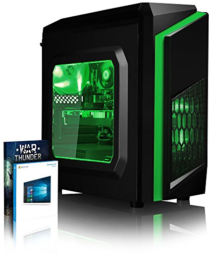 VIBOX Killstreak GS360-82 Gaming PC - 3,9GHz Intel i3 Dual Core CPU, Geforce GTX 1060, leistungsfähig, Hochleistung, leistungsstärker, Spec, Desktop Gamer Computer mit Spielgutschein, Windows 10, Grün Innenbeleuchtung, lebenslange Garantie* (3,9GHz Intel i3-7100 Dual-Core Kabylake CPU-Prozessor, Nvidia GeForce GTX 1060 3GB Grafikkarte, 16GB DDR4 2133MHz RAM, 1TB (1000GB) SATA III HDD 7200rpm Festplatte, 85+ Netzteil, CIT F3 Grün Gaming Geh§use, Intel B250 LGA1151 Mainboard)