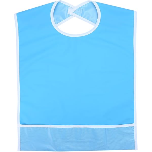 Bavaglino Impermeabile Per Adulti Con Tasca Raccogli Briciole - Silicone Regolabile, Grigio Taglia L - Foto 3