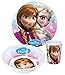 Produktbild 3 tlg. Kindergeschirr - FROZEN / Die Eiskönigin - Frühstück-Set aus Melamin - mit Becher, Teller, Müslischale - Für Frühstück, Mittag, oder Abendbrot + 9 Frozen Metallic Sticker