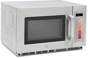 METRO Professional Microondas GMW1034D, acero inoxidable, 57.4 x 36.7 x 52.8 cm, 1800 W, 34 L, pantalla digital, 3 niveles de