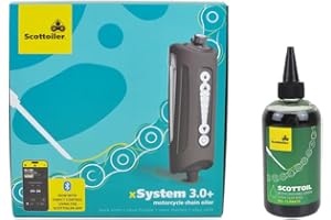 Scottoiler Huileur de chaîne électronique xSystem 3.0+ avec contrôle par application Bluetooth, y compris 250ml Scottoil vert All Climate
