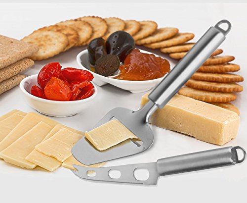 Pizzaschneider Set 4 Stücke Edelstahl käseschneider Käsehobel Käsemesser Deegsnijder Pizzaroller Käsebesteck Küchenhelfer-Set – SveBake - 5