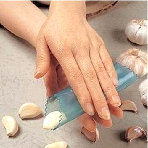 Der Wolf Moon® Knoblauch Cube Chopper Schneide Hand Presser Knoblauch Grinder Crusher und Magic Silikon Knoblauch Schäler Set - 3