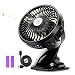 Produktbild USB Ventilator Clip Fan Mini Tischventilator Kleiner Leise Lüfter Fan für Kinderwagen, den Schreibtisch, Zuhause, Büro und Zimmer (mit 2 wiederaufladbare Batterien, 1 Netztasche, 1 USB-Kabel)
