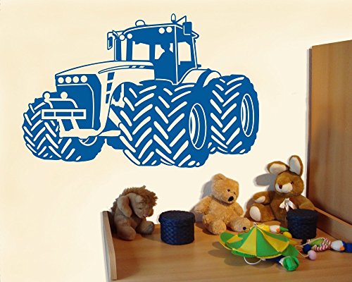Wandtattoo Trecker Traktor Kinderzimmer Spielzimmer in 9 Größen und 19 Farben (75x48cm königsblau) - 2