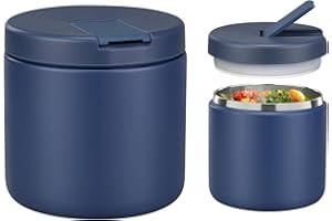 Itslife Boîtes Alimentaires Isothermes, 560ml Boîte Isotherme Repas Chaud, Thermoisolant Boîte avec couvre boucle, Porte Aliments en Acier Inoxydable à Double Couche pour Ecole,Bureau, Bleu