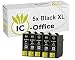Produktbild 5x IC-Office Druckerpatronen Black Schwarz kompatibel für Epson T3471 XL T3472 T3473 T3474 34XL 34 XL WorkForce Pro WF-3700 Series WF-3720DW WF-3720DWF WF-3720 Series WF-3725DWF Multipack Tintenpatronen Set