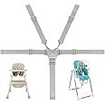 RMENOOR Baby Seat Belt 5 Point Harness Straps High Chair Harness Universal High Chair Straps Baby Safety Strap Belt Adjustable Harness for High Chair Kids Stroller Pram Buggy（Gray）