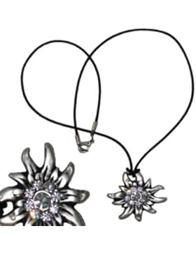 Bayerisch-schenken Collier Edelweiss Strasssteinen - Farbe:altsilber