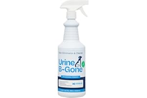 KINZUA ENVIRONMENTAL Urine B-Gone, Professional Enzyme Odor Eliminator & Pet Stain Remover, Human, Cat & Dog Urine Cleaner, Effective on Laundry, Carpets & More (947 ml (Pack of 1), Original)