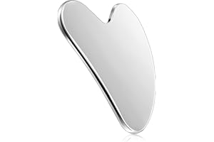 Gua Sha Visage Jade Massage Pierre, En Forme de Coeur Gua Sha Corps Massage Visage, Gua Sha Acier Inoxydable Guasha Outil de Massage, Utilisées pour le visage et le corps Détendez.