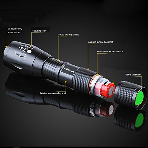 Binwo Super Helle CREE LED Taschenlampe 2000 Lumen, 5 Modis Einstellbar, Wasserdicht Taschenlampen für Outdoor Sports - 2