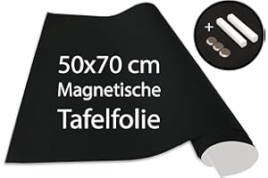 ‎CUADROS LIFESTYLE Cuadros Lifestyle Tafelfolie 70 x 50 cm | Magnetisch und selbstklebend - Vinyl- Kreidefolie | Magnettafel | inkl. Kreide + Neodym-Magnete | Tafel 70x50 cm Schwarz