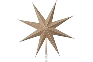 Broste Copenhagen Christbaumspitze Top Star aus Papier in der Farbe Natural Brown, 30cm, 70080390