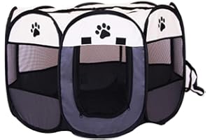 CENTERALY Recinto plegable para mascotas, tela Oxford, portátil, para perros, gatos, parque de juegos octogonal, impermeable, resistente a los arañazos, para interior y exterior