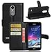 Produktbild LG K4 hülle, KuGi LG K4 hülle / Fall - Hochwertige PU-Leder Ständer Wallet hülle für LG K4 smartphone.(Schwarz)