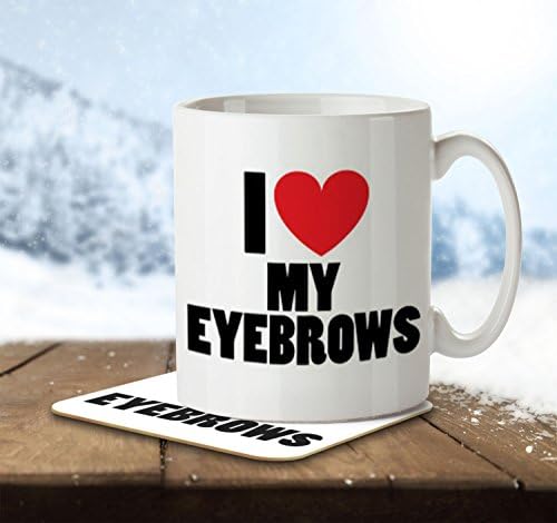 I Love My Eyebrows - Mug and Coaster By Inky Penguin