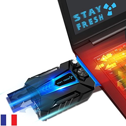 PRATIK Tragbarer PC-Kühler [2016 leise-aktualisiert] – Leistungsstarker USB-Abzieher von heißer Luft für die Kühlung von Laptops von 14" bis 17"- Neu leise – weniger laut