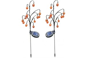 Halloween sollampor utomhus, 2-pack vattentäta solpumpa-insatser | Läskig gren design, soldriven, verktygsfri markinstallation, perfekt för halloween trädgård, gångväg dekor