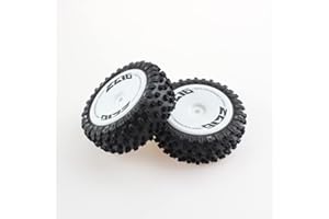 KingVal Replacement 2PCS Front Tire Tyre Wheel RC Spare Parts Compatible with WLtoys 124007 RC Car