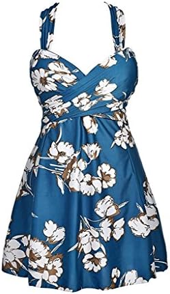 Fablight Women's Floral Print One Piece Boyleg Swimsuit Swimwear Beachwear Bathing Suit Swimdress
