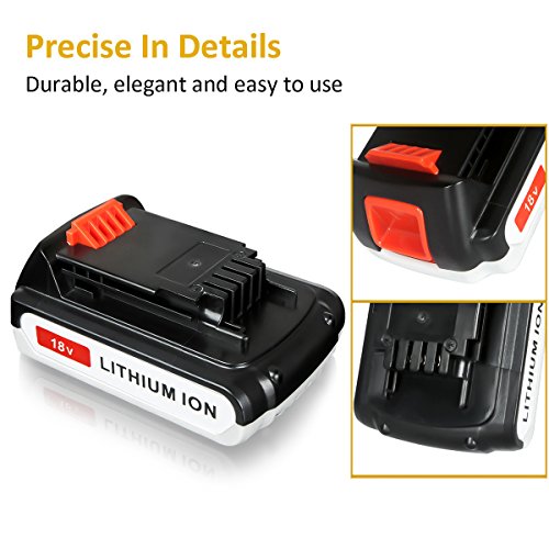 FLAGPOWER 18V 2000mAh Werkzeug Akku für BLACK & DECKER LBXR20 BL2018-XJ GKC1825L GTC1850L20 STC1820 Li-ion Batterie 2.0Ah Accu (2 Stück) - 3