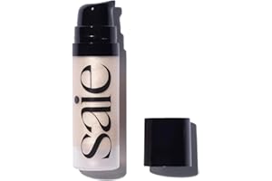Saie Mini Glowy Super Gel - Hydrating Makeup Primer and Illuminating Glow Serum Enriched with Vitamin C and Squalane Oil - All-Over Liquid Highlighter Makeup for Instant Glass Skin - Starglow (0.5 oz)