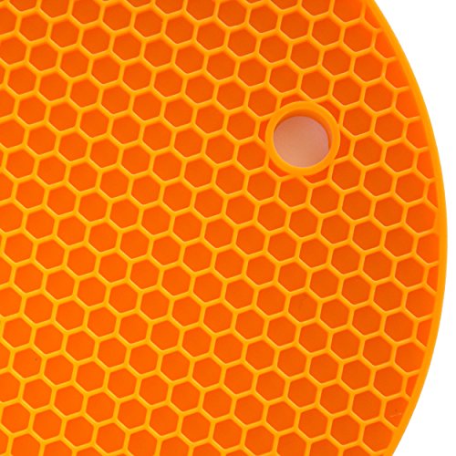 Oxid7® Topfuntersetzer Topflappen 4er Set Silikon hitzebeständig bis zu 230°C spülmaschinenfest bunt (Blau, Rot, Grün und Orange) - 8